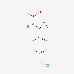 molecular formula C12H14ClNO B8383587 N-(1-(4-chloromethylphenyl)cyclopropyl)acetamide 