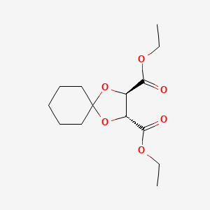 molecular formula C14H22O6 B8383603 (2R,3R)-diethyl 1,4-dioxaspiro[4.5]decane-2,3-dicarboxylate 