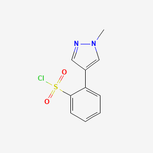 molecular formula C10H9ClN2O2S B8383610 2-(1-methyl-1H-pyrazol-4-yl)benzenesulfonyl chloride CAS No. 87488-75-3