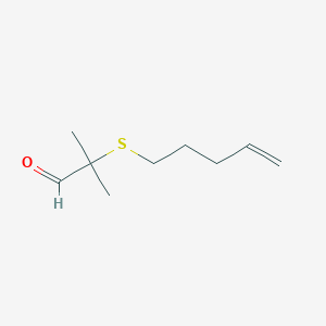 molecular formula C9H16OS B8383612 2-(4-Pentenylthio)-2-methylpropanal 