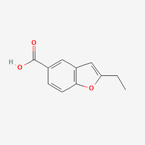 molecular formula C11H10O3 B8383621 5-Carboxy-2-ethylbenzo[b]furan 