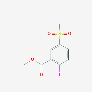 molecular formula C9H9IO4S B8383643 2-Iodo-5-methanesulfonyl-benzoic acid methyl ester 