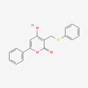 4-Hydroxy-6-phenyl-3-(phenylsulfanylmethyl)pyran-2-one