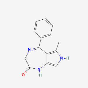 molecular formula C14H13N3O B8383667 Pyrrolo(3,4-e)(1,4)diazepin-2(1H)-one, 3,7-dihydro-6-methyl-5-phenyl- CAS No. 57435-84-4