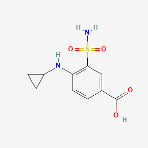 molecular formula C10H12N2O4S B8383681 4-Cyclopropylamino-3-sulphamoylbenzoic acid 