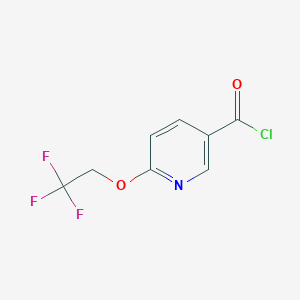 molecular formula C8H5ClF3NO2 B8383712 3-Pyridinecarbonyl chloride, 6-(2,2,2-trifluoroethoxy)- 