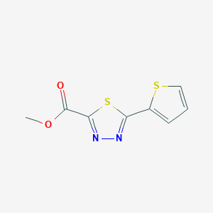 molecular formula C8H6N2O2S2 B8383744 Methyl 5-(thiophen-2-yl)-1,3,4-thiadiazole-2-carboxylate 