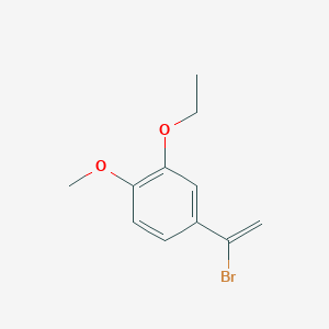 molecular formula C11H13BrO2 B8383847 1-Bromo-1-(3-ethoxy-4-methoxyphenyl)ethene 