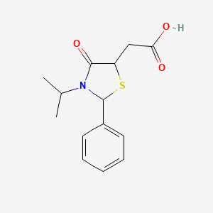 2-(3-Isopropyl-4-oxo-2-phenylthiazolidin-5-yl)acetic acid