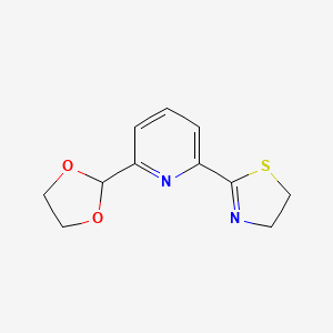 molecular formula C11H12N2O2S B8383930 2-(4,5-Dihydrothiazol-2-yl)-6-[1,3]dioxolan-2-yl-pyridine 