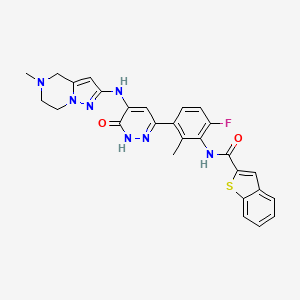 N-(6-Fluoro-2-methyl-3-(5-((5-methyl-4,5,6,7-tetrahydropyrazolo[1,5-a]pyrazin-2-yl)amino)-6-oxo-1,6-dihydropyridazin-3-yl)phenyl)benzo[b]thiophene-2-carboxamide