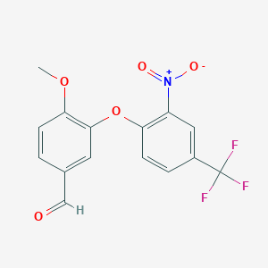 molecular formula C15H10F3NO5 B8383978 3-(2-Nitro-4-trifluoromethyl phenoxy)-4-methoxy benzaldehyde 