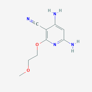 molecular formula C9H12N4O2 B8384032 4,6-Diamino-2-(2-methoxy-ethoxy)-nicotinonitrile 