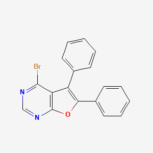 molecular formula C18H11BrN2O B8384039 4-Bromo-5,6-diphenyl-furo[2,3-d]pyrimidine CAS No. 873306-32-2