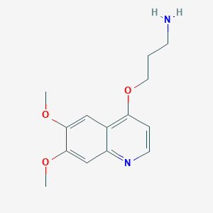 molecular formula C14H18N2O3 B8384052 6,7-Dimethoxy-4-(3-aminopropoxy)quinoline 