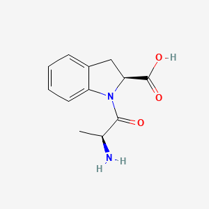 molecular formula C12H14N2O3 B8384065 (S)-1-[(S)-2-Amino-1-Oxopropyl]-2,3-Dihydro-1H-Indole-2-Carboxylic Acid 