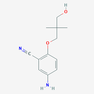 molecular formula C12H16N2O2 B8384080 5-Amino-2-(3-hydroxy-2,2-dimethylpropoxy)benzonitrile 