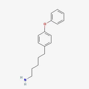 molecular formula C17H21NO B8384113 (+/-)-4-[(Amino)pentyl]-1-(phenoxy)benzene 