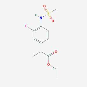 Ethyl 2-[3-fluoro-4-(metylsulfonylamino)phenyl]propionate