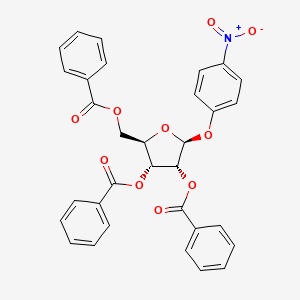 molecular formula C32H25NO10 B8384242 p-nitrophenyl 2,3,5-tri-O-benzoyl-beta-D-ribofuranoside 