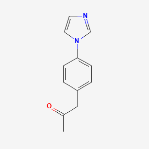 molecular formula C12H12N2O B8384299 1-[4-(1-Imidazolyl)-phenyl]-2-propanone 