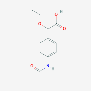molecular formula C12H15NO4 B8384306 2-(4-Acetamidophenyl)-2-ethoxyacetic acid 