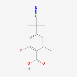 molecular formula C12H12FNO2 B8384341 4-(2-Cyanopropan-2-yl)-2-fluoro-6-methylbenzoic acid 