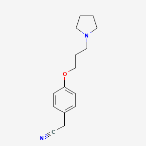 molecular formula C15H20N2O B8384475 [4-(3-Pyrrolidin-1-ylpropoxy)phenyl]acetonitrile 