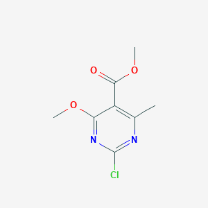 molecular formula C8H9ClN2O3 B8384487 2-Chloro-4-methoxy-6-methyl-pyrimidine-5-carboxylic acid methyl ester 