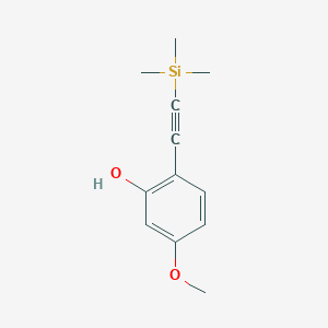 molecular formula C12H16O2Si B8384499 5-Methoxy-2-trimethylsilanylethynyl-phenol CAS No. 847267-26-9