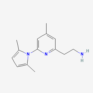 molecular formula C14H19N3 B8384517 6-(2-Aminoethyl)-4-methyl-2-(2,5-dimethylpyrrol-1-yl)pyridine 