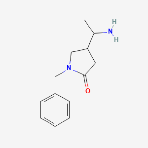 molecular formula C13H18N2O B8384525 4-(1-Aminoethyl)-1-benzylpyrrolidin-2-one 