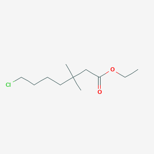 molecular formula C11H21ClO2 B8384605 Ethyl 3,3-dimethyl-7-chloroheptanoate 