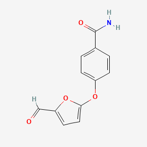 molecular formula C12H9NO4 B8384624 4-(5-Formyl-furan-2-yloxy)-benzamide 