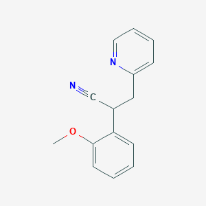 molecular formula C15H14N2O B8384674 2-(2-Methoxyphenyl)-3-(2-pyridyl)propionitrile 