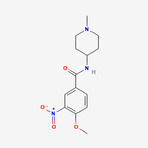 molecular formula C14H19N3O4 B8384689 4-methoxy-N-(1-methyl-4-piperidyl)-3-nitro-benzamide 