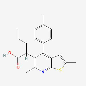 molecular formula C21H23NO2S B8384705 2-(2,6-Dimethyl-4-(p-tolyl)thieno[2,3-b]pyridin-5-yl)pentanoic acid 