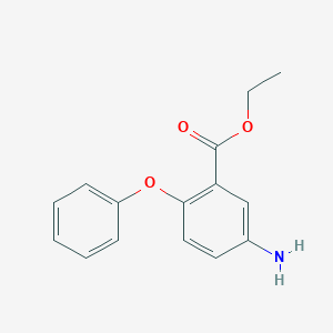 molecular formula C15H15NO3 B8384708 Ethyl 5-amino-2-phenoxybenzoate 