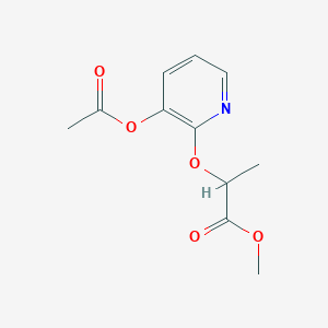 molecular formula C11H13NO5 B8384730 3-Acetoxy-2-{1-(methoxycarbonyl)ethoxy}pyridine 