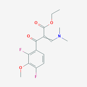 molecular formula C15H17F2NO4 B8384746 Ethyl 3-dimethylamino-2-(2,4-difluoro-3-methoxybenzoyl)acrylate 