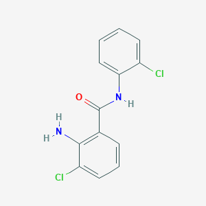 molecular formula C13H10Cl2N2O B8384754 2-amino-3-chloro-N-(2-chlorophenyl)benzamide 
