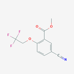 molecular formula C11H8F3NO3 B8384757 Methyl 5-cyano-2-(2,2,2-trifluoroethoxy)benzoate 