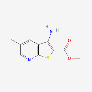 molecular formula C10H10N2O2S B8384779 Methyl 3-amino-5-methylthieno[2,3-b]pyridine-2-carboxylate CAS No. 193400-53-2