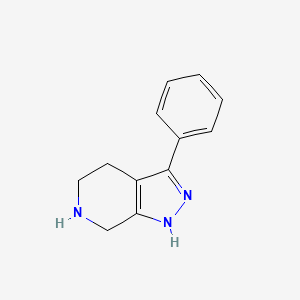 molecular formula C12H13N3 B8384796 3-phenyl-4,5,6,7-tetrahydro-1H-pyrazolo[3,4-c]pyridine 