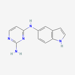 molecular formula C12H11N5 B8384799 2-Amino-4-(1H-5-indolylamino)pyrimidine 