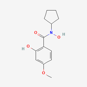 molecular formula C13H17NO4 B8384811 N-cyclopentyl-N,2-dihydroxy-4-methoxybenzamide 