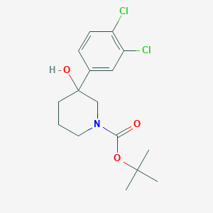 molecular formula C16H21Cl2NO3 B8384820 N-t-butoxycarbonyl-3-(3,4-dichlorophenyl)-3-hydroxy piperidine 