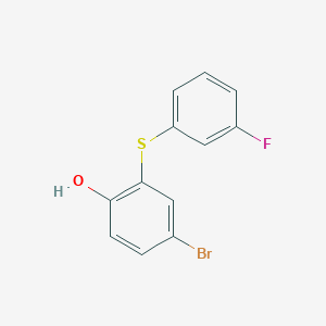 molecular formula C12H8BrFOS B8384843 4-Bromo-2-(3-fluoro-phenylsulfanyl)-phenol 