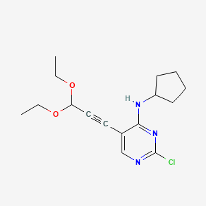 [2-Chloro-5-(3,3-diethoxy-prop-1-ynyl)-pyrimidin-4-yl]-cyclopentyl amine