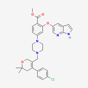 molecular formula C33H35ClN4O4 B8384917 Methyl 2-(1h-pyrrolo[2,3-b]pyridin-5-yloxy)-4-(4-((4-(4-chlorophenyl)-6,6-dimethyl-5,6-dihydro-2h-pyran-3-yl)methyl)piperazin-1-yl)benzoate 